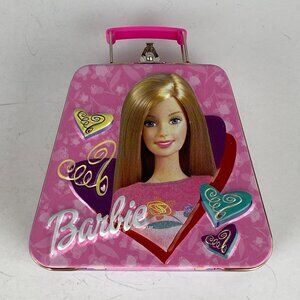 Barbie Collectible Tin Open Closes Handled 2 Sided Unique Kids Pretend Play